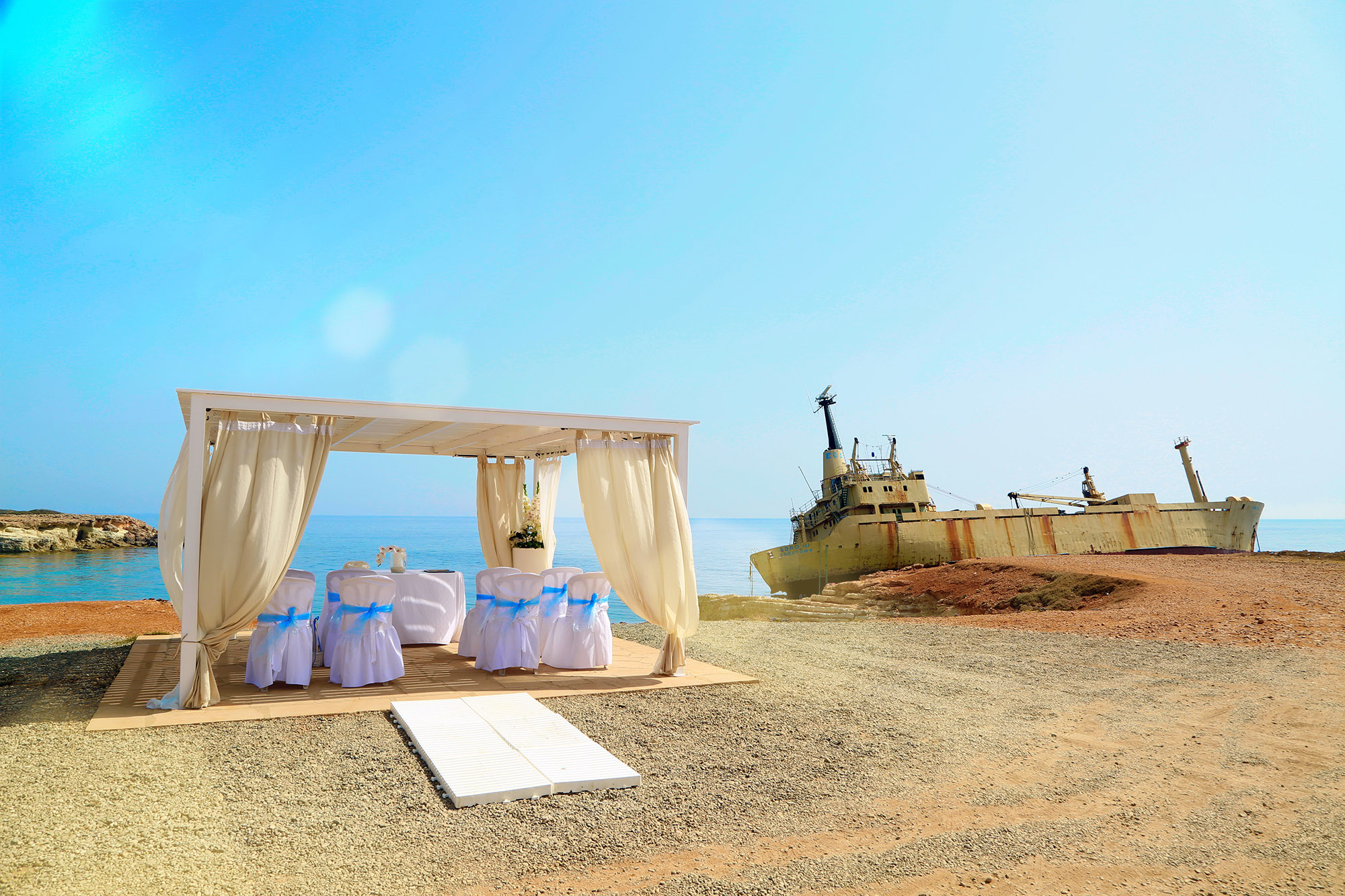 Book your wedding day in Pegeia Shipwreck 